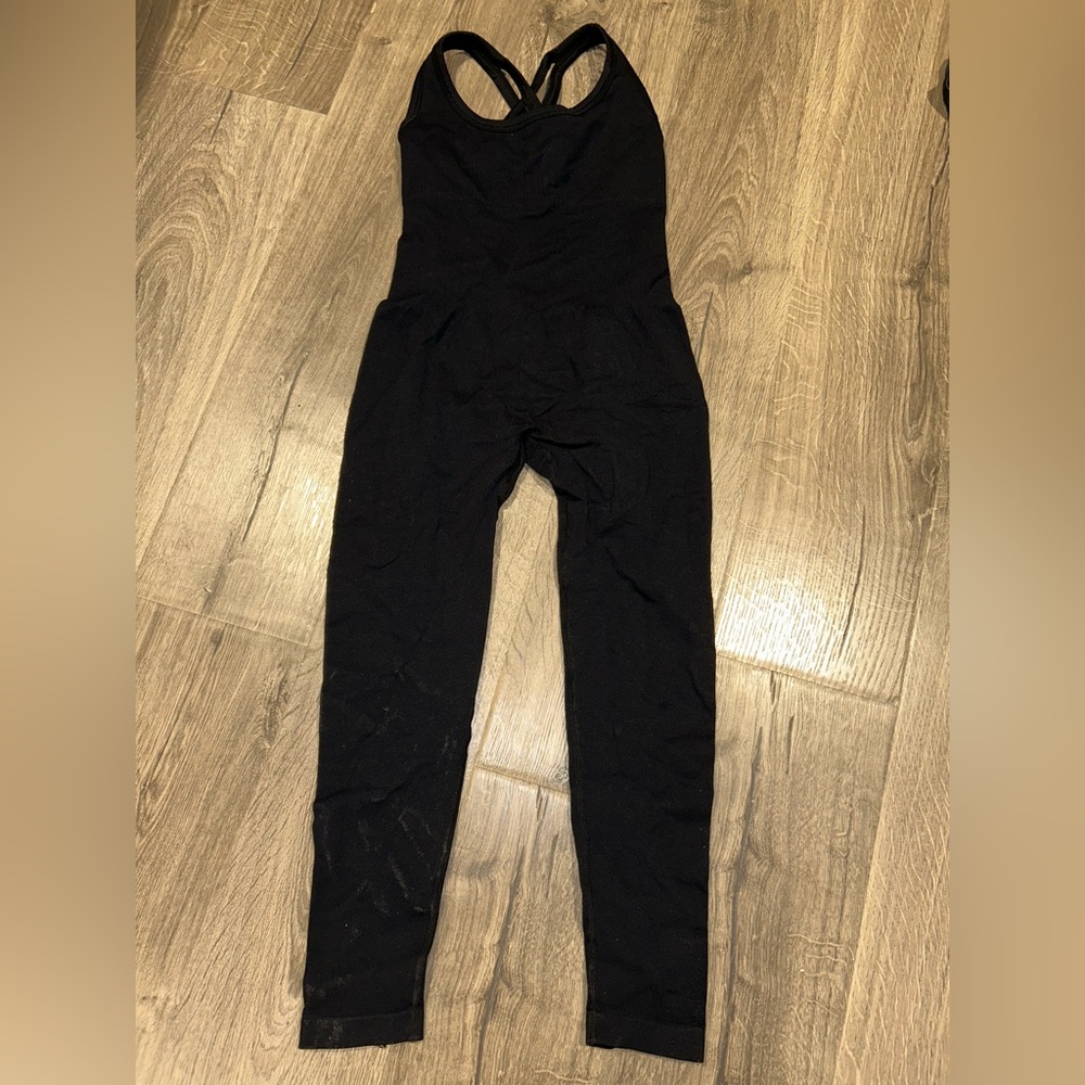 Black Sleeveless Jumpsuit Workout